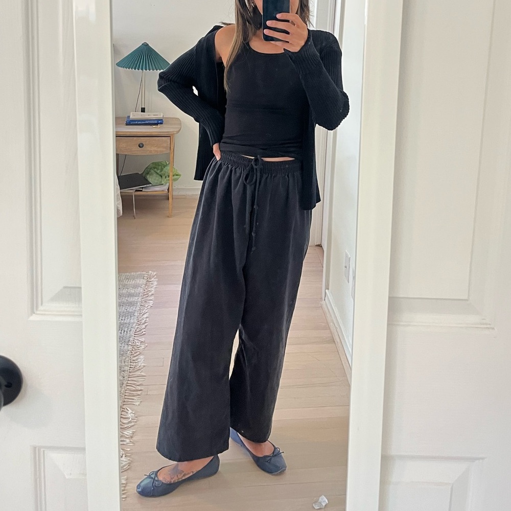 Black wide leg pants